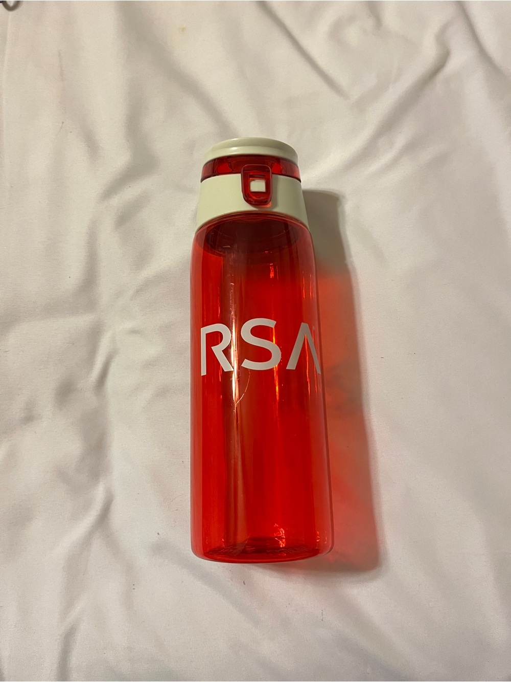 Red Travel Water Bottle with Flip Lid